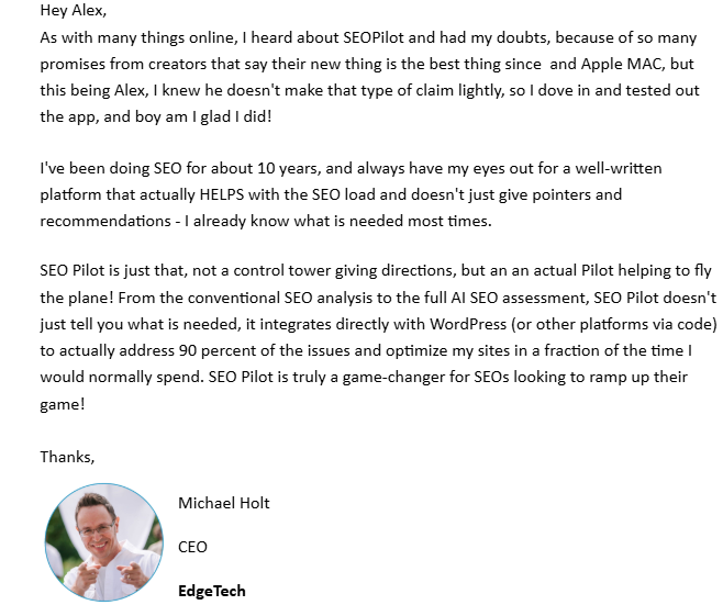 Michael Holt — 10-year SEO veteran